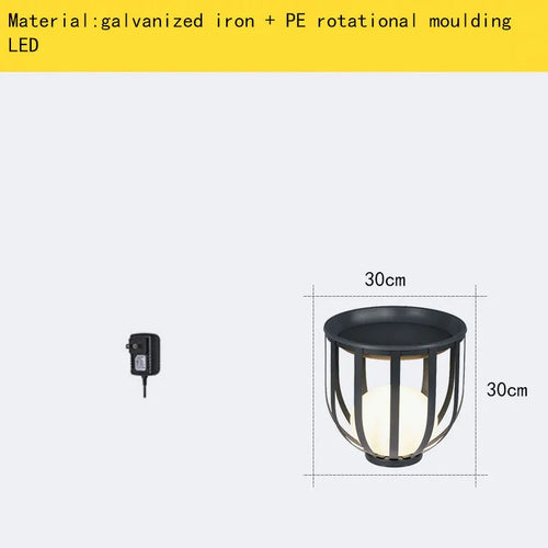 Solar-Stehleuchte im modernen Stil mit Acrylkugel und Metallstecker