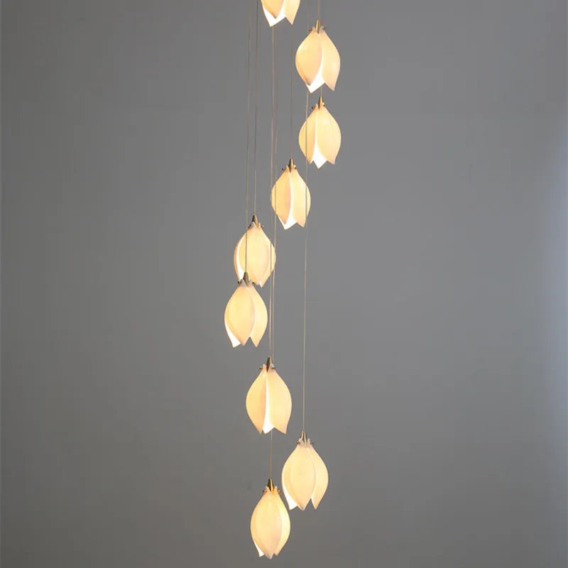 Suspension LED en forme de fleur en verre - vue 4 sur 6