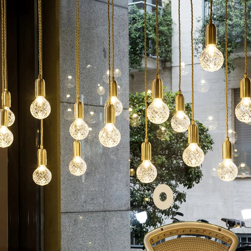 lustre en verre pour restaurant et bar élégant - vue 5 sur 16