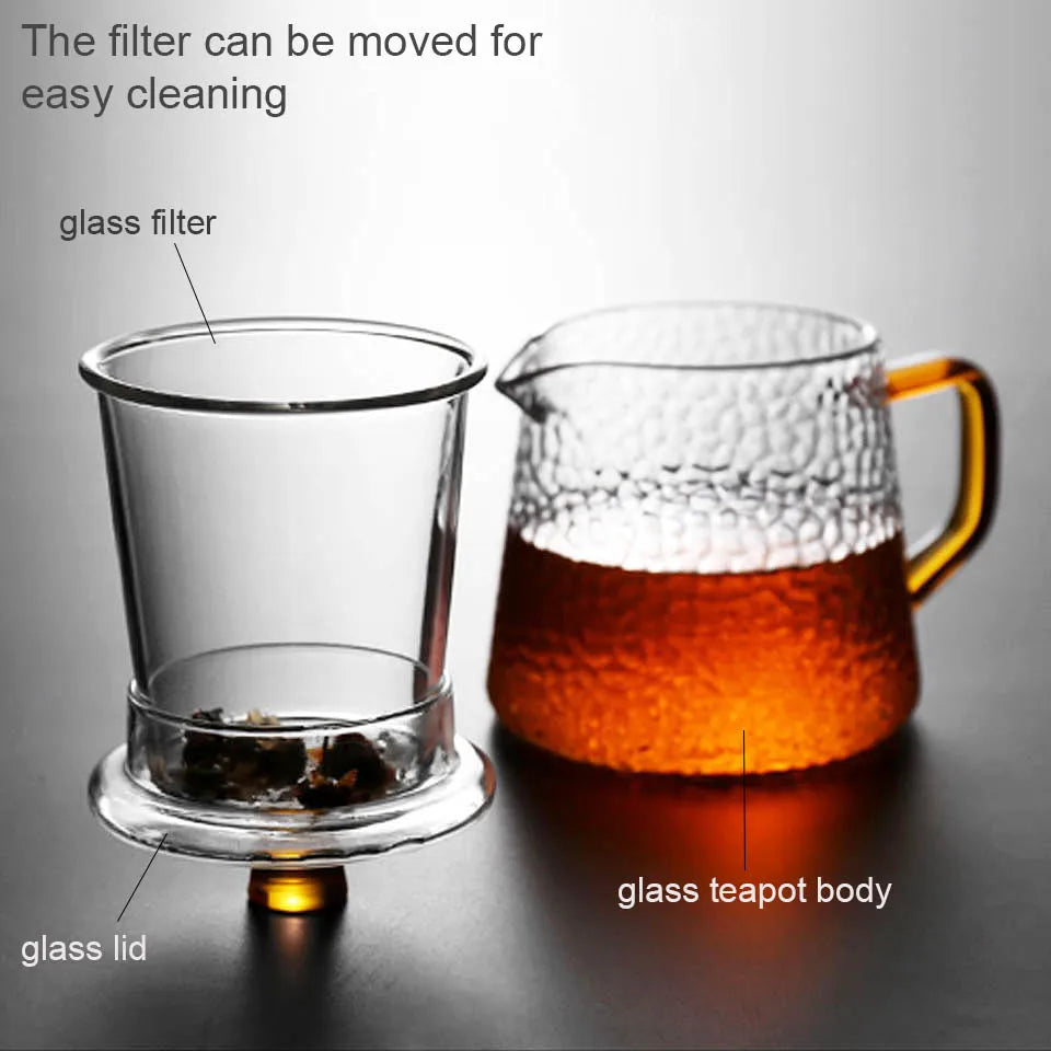 théière japonaise verre infuseur style traditionnel résistante chaleur - vue 6 sur 7