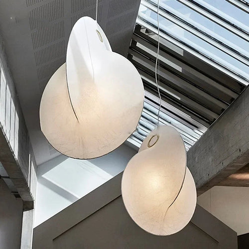 lustre led en soie nordique wabi sabi suspendu pour décoration maison