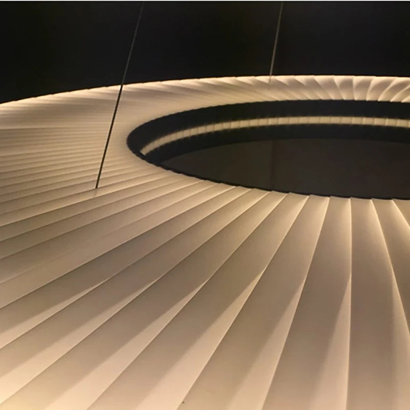 lustre moderne en tissu iris led pour décoration d'hôtel - vue 7 sur 15