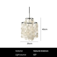 lustre rétro en coquillage pour décoration intérieure moderne