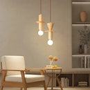 Moderne Pendelleuchte aus Holz im japanischen Stil für ein elegantes Interieur