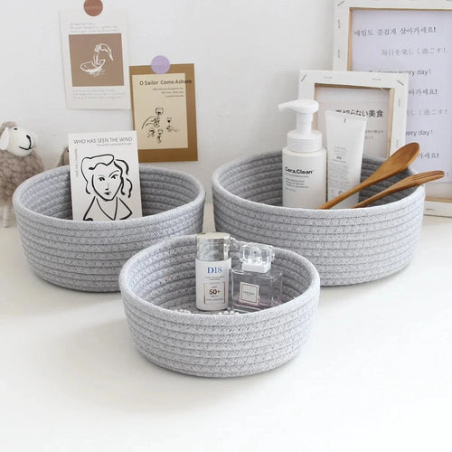 paniers en corde de coton pour rangement et organisation des objets - vue 13 sur 13