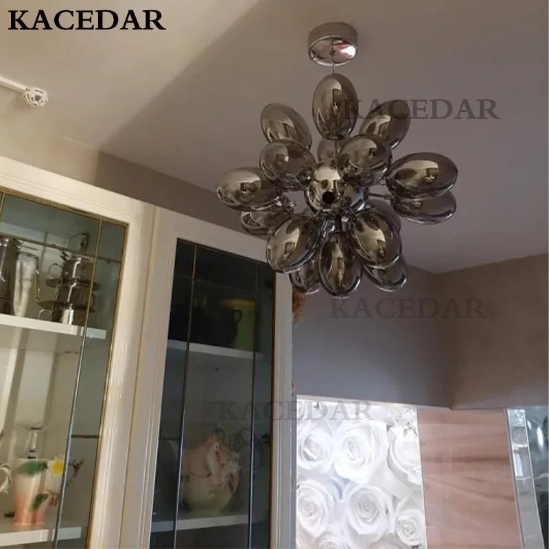 lustre en verre moderne nordique design de luxe luminaire suspendu - vue 6 sur 6