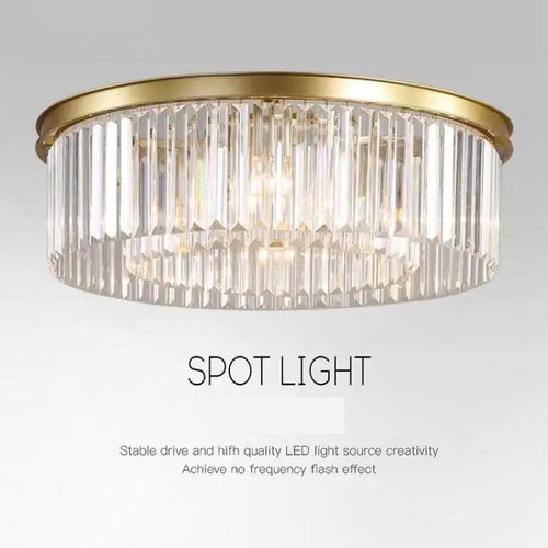 Kronleuchter LED aus Metall im amerikanischen Retro-Stil mit Kette und Kristall - vue 4 sur 26