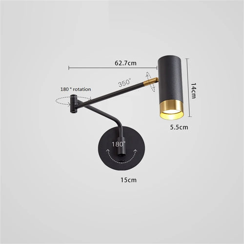LED-Wandleuchte schwenkbar mit Schalter und flexiblem Arm - vue 3 sur 8