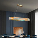 Moderner dimmbarer LED-Kronleuchter aus Stahl mit dekorativem Ring