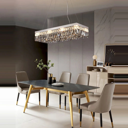 LED-Deckenleuchte quadratisch rechteckig Kristall gold dimmbar - vue 3 sur 18