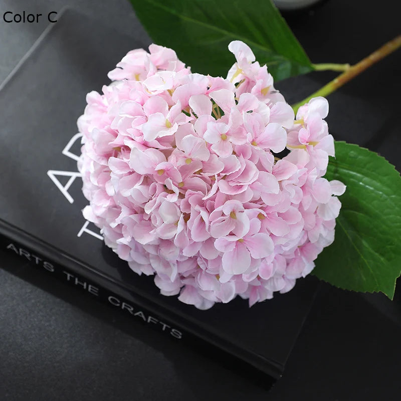 New Silk Simulation Hydrangea Flower European Style Home Decoration,Wedding Floor Arrangement Large Hydrangea Flower - vue 9 sur 13