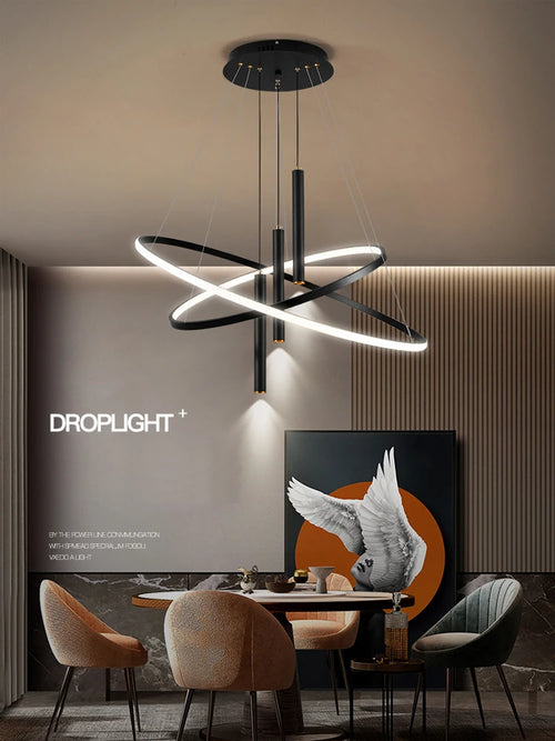 Lustres LED rondes modernes pour salon salle à manger cuisine île Lustre suspension lumières luminaire décor à la maison éclairage intérieur