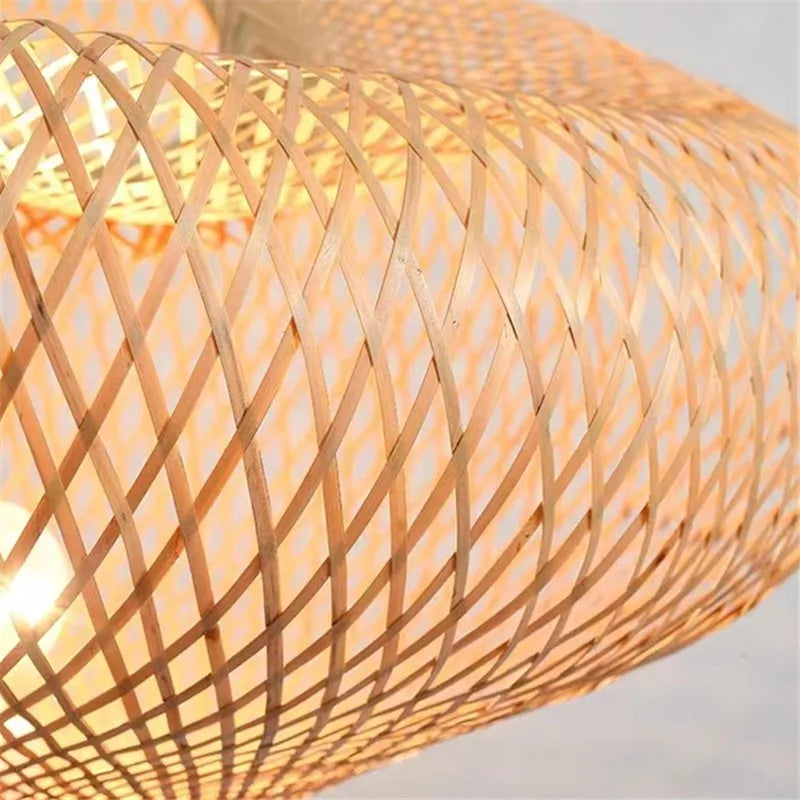 Lampadaire Vintage en bois avec trépied - vue 7 sur 9