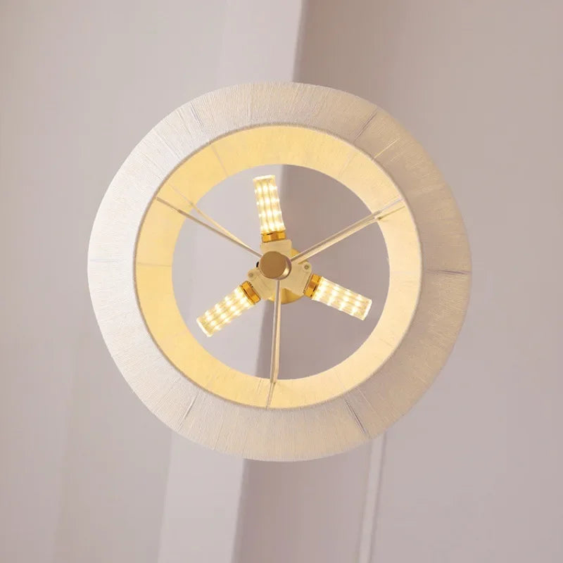 suspension décorative en tissu style japonais éclairage led élégant - vue 6 sur 9