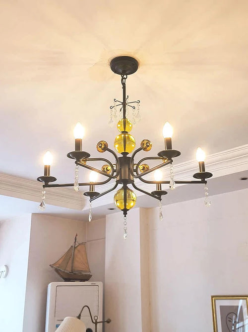 Kristall-LED-Kronleuchter im Vintage-Stil für die Innendekoration - vue 5 sur 8