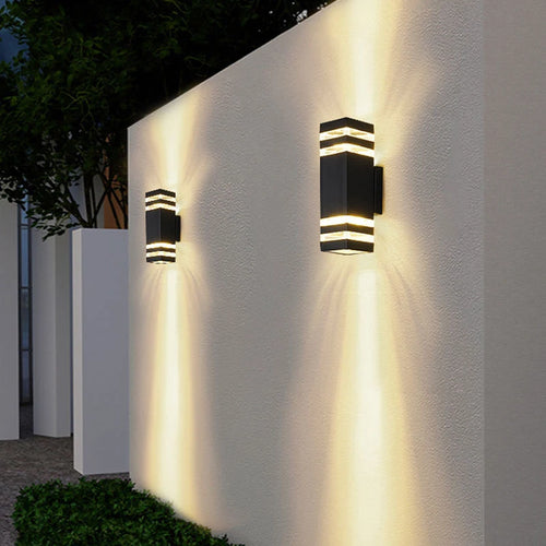 LED-Außenwandleuchte Design rund oder quadratisch - vue 4 sur 10