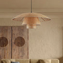 Wabi-sabi rétro rotin suspension Vintage artisanat silencieux lampe à vent pour salon chambre salle à manger Table lustre
