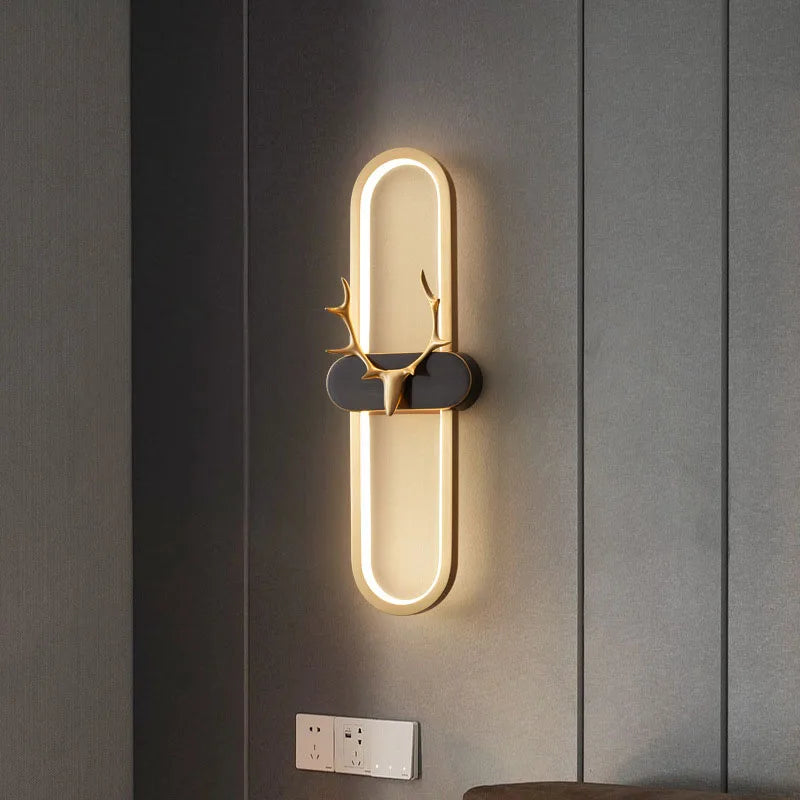 applique murale tête de cerf en cuivre réglable pour décoration intérieure - vue 2 sur 7