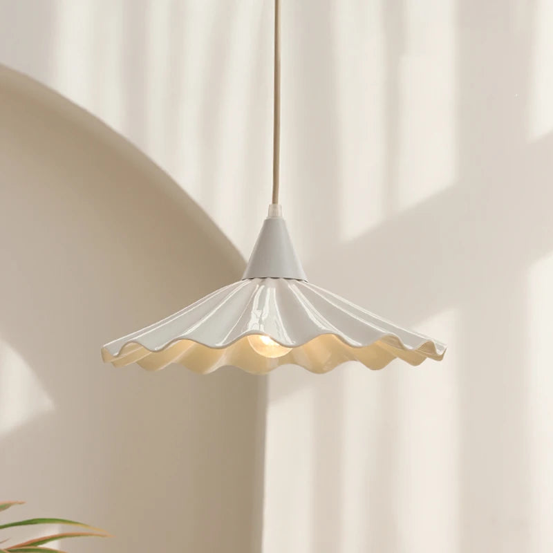 suspension LED 30 cm blanc en céramique style japonais - vue 6 sur 12