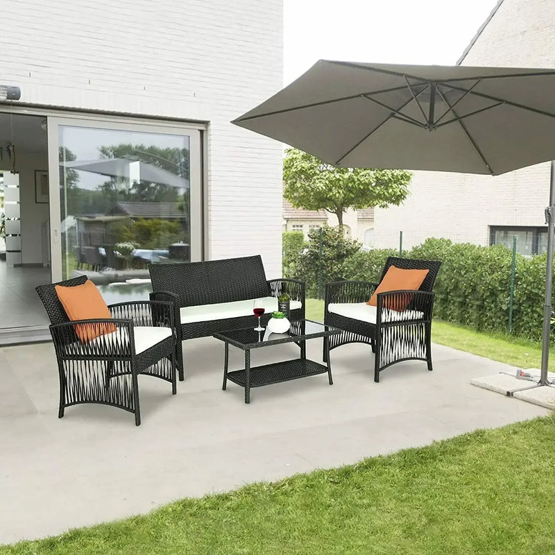ensemble moderne de mobilier de jardin en rotin