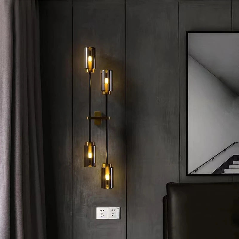 Applique murale moderne en verre noir - vue 4 sur 8