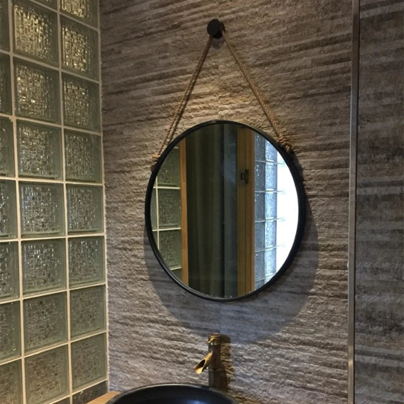 miroirs décoratifs ronds rétro suspendus artisanat nordique esthétique - vue 5 sur 7