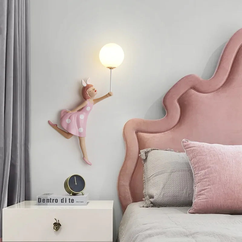 applique murale créative 3d pour fille abat-jour lune pour crèche - vue 4 sur 8