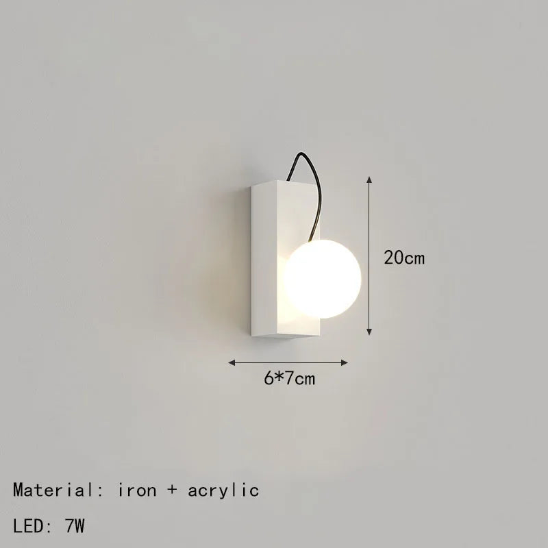 LED-Wandleuchte aus Metall mit Acrylkugel und variabler Dimmung - vue 9 sur 9