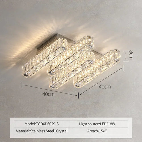 Moderner LED-Kronleuchter aus Kristall mit dimmbarer Lichtintensität für Ihr Zuhause - vue 11 sur 13