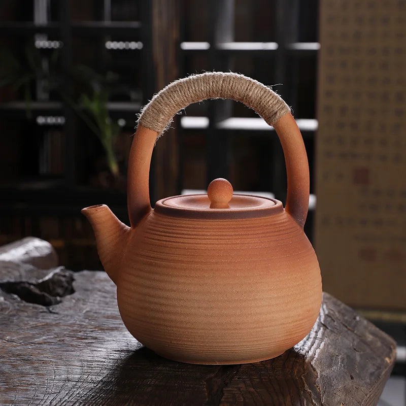 Théière céramique artisanale style kung fu rétro 1l - vue 5 sur 7