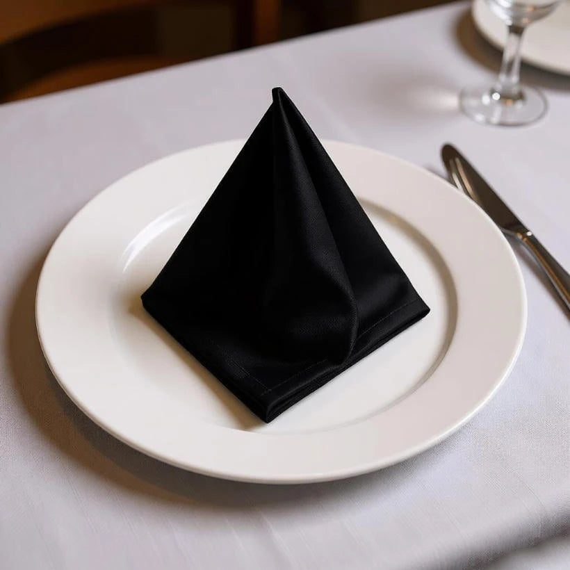 Serviette de table satin décorative pour réception mariage - vue 3 sur 5