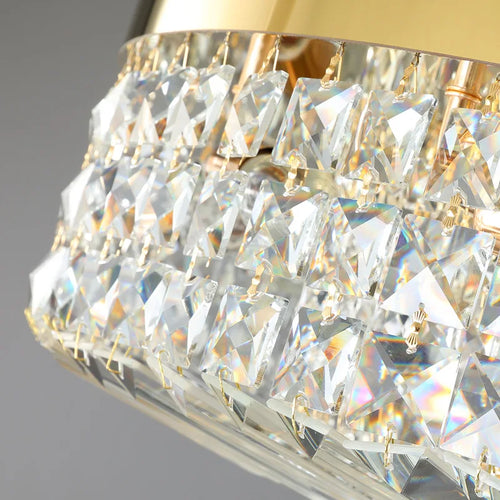Moderner Kronleuchter rund aus Kristall und Chrom mit nordischem LED-Design - vue 5 sur 8