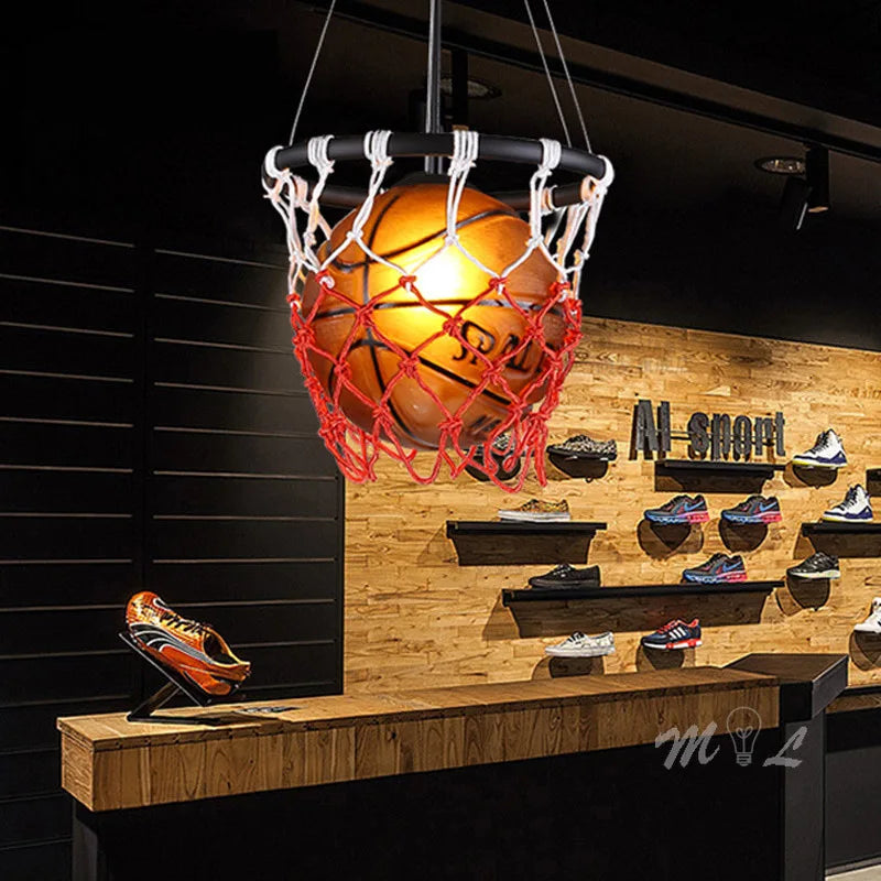 suspension en acrylique avec design panier de basket-ball - vue 4 sur 8
