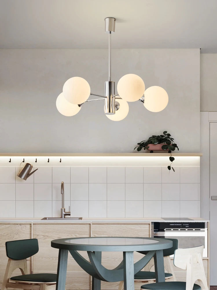 lustre design nordique moderne forme haricot magique luxe éclairage intérieur - vue 6 sur 9