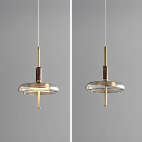 Moderne Pendelleuchte aus Glas mit dekorativer LED-Beleuchtung - vue 3 sur 7