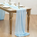 Chemin de table coton gaze vintage beige mariage