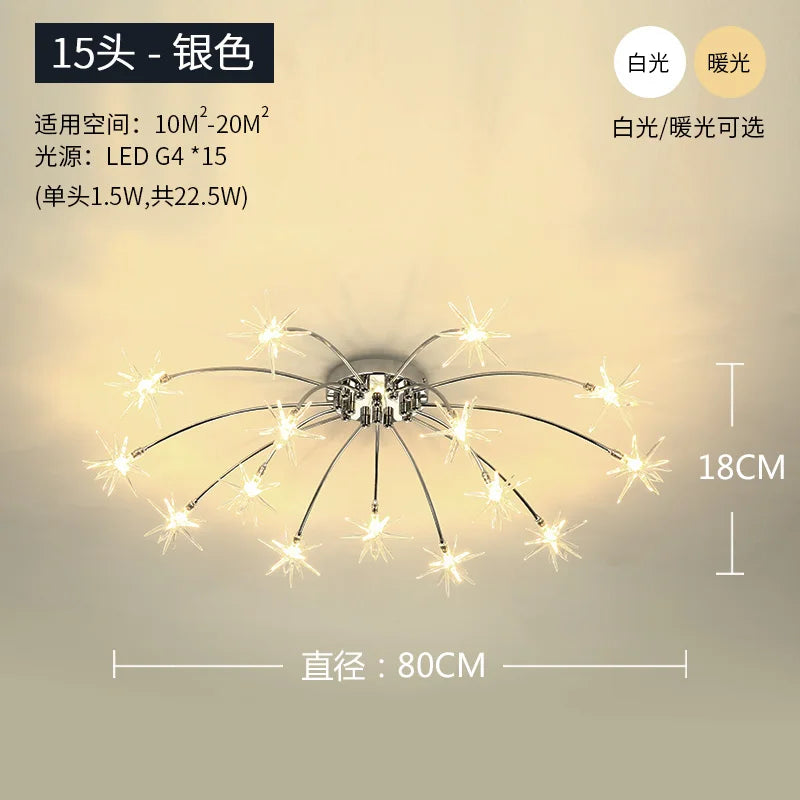plafonnier étoile led pour éclairage intérieur moderne - vue 14 sur 18