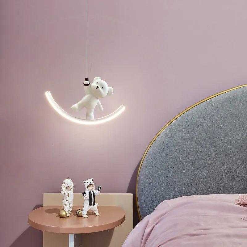 suspension led enfant chambre dauphin ours - vue 4 sur 9