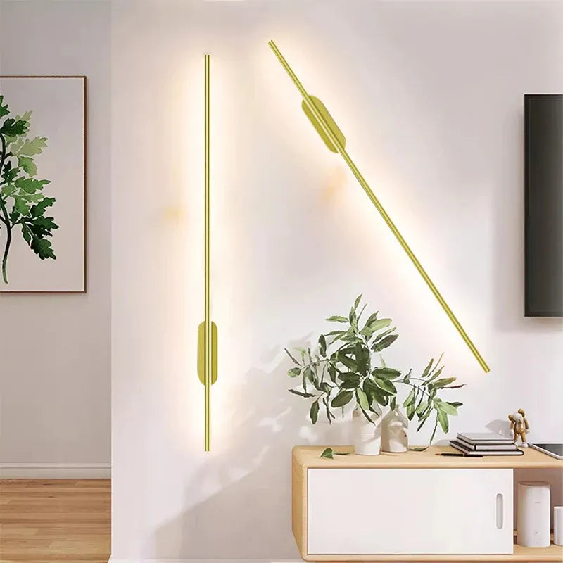 Une paire applique murale LED lampe moderne or applique murale LED applique salon décor à la maison applique murale pour escalier couloir 60/100 cm 2 pièces - vue 4 sur 10