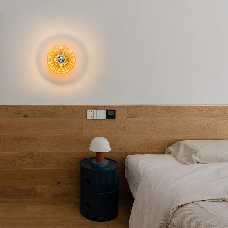 Applique murale led en verre ondulations d'eau décoration intérieure nordique - vue 3 sur 8