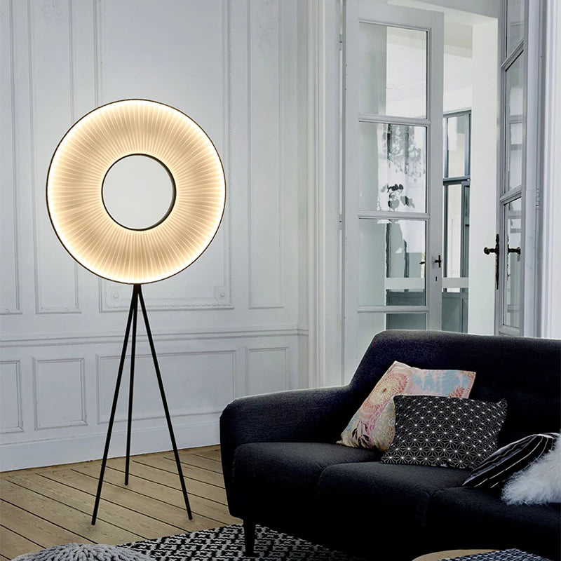 Lampadaire sur pied nordique créative en tissu plissé - vue 6 sur 7