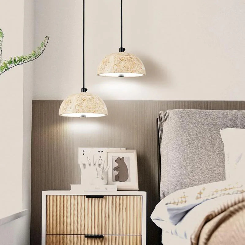 Nouveauté pierre Restaurant suspension lampe de chevet salon salle à manger lampe cordon réglable marbre naturel - vue 5 sur 12