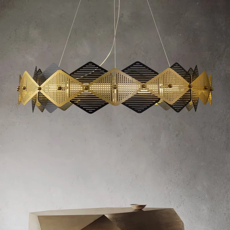 lustre post-moderne acier inoxydable lampe led minimaliste italienne - vue 3 sur 13
