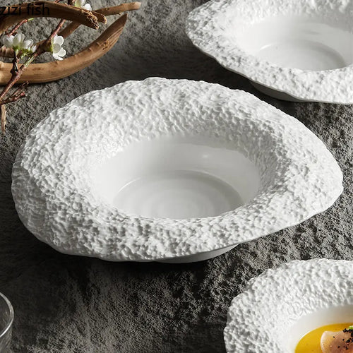 Assiette bol ceramique texture roche style chapeau champignon