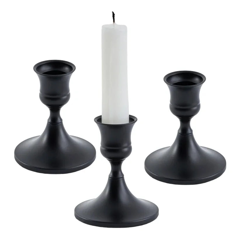kit de trois bougeoirs en laiton doré pour mariage et dîner - vue 18 sur 18