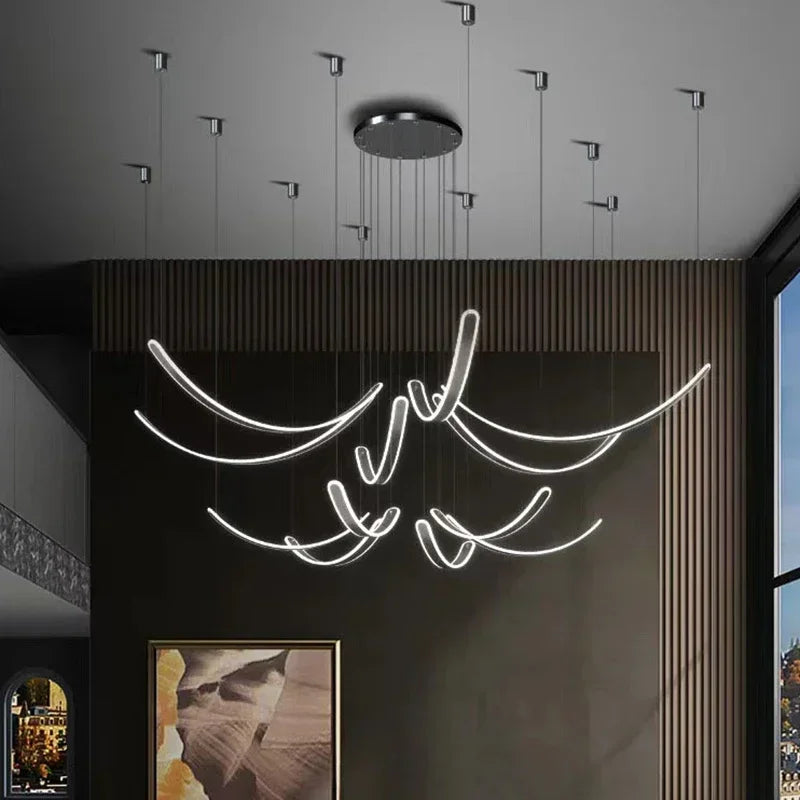 lustre à led moderne design pour décoration intérieure élégante - vue 5 sur 9