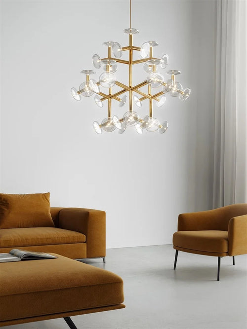 lustre postmoderne en verre style américain pour décoration intérieure