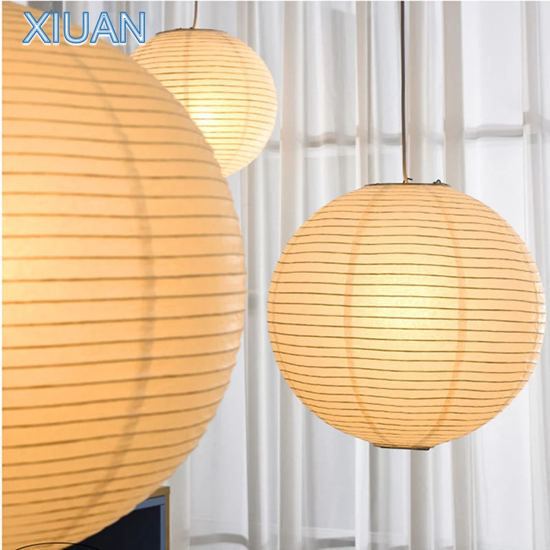 lustre vintage en papier led pour éclairage intérieur - vue 4 sur 11