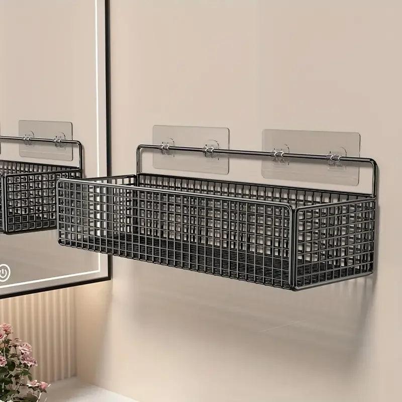 panier de rangement mural en métal pour accessoires peu encombrant - vue 5 sur 6