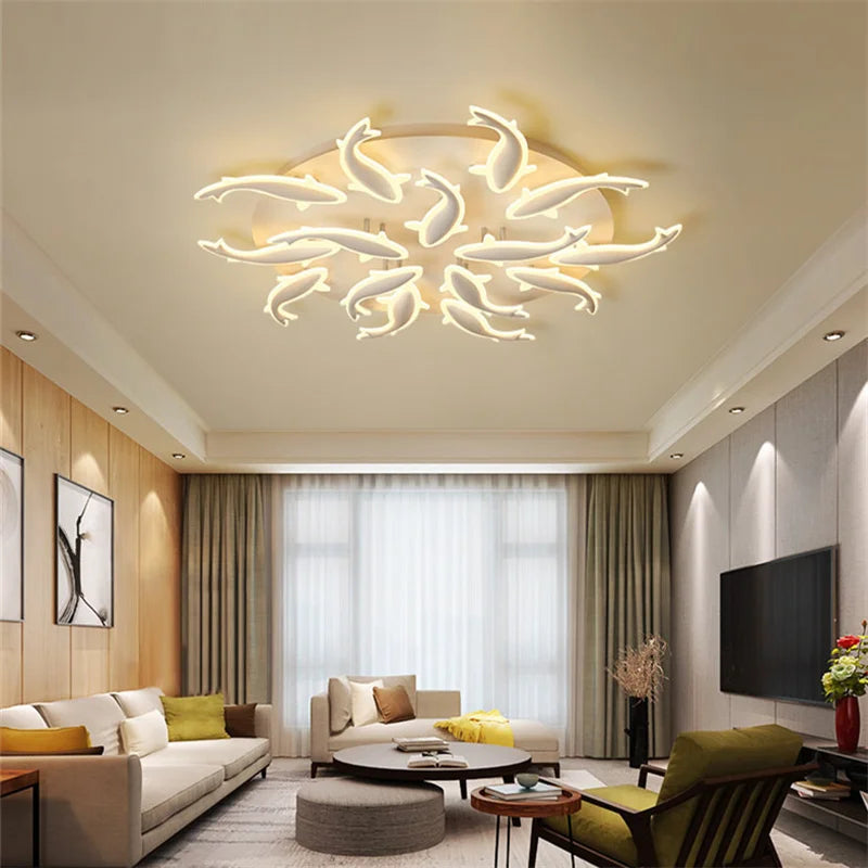 plafonnier led moderne en métal et acrylique pour intérieur - vue 4 sur 11